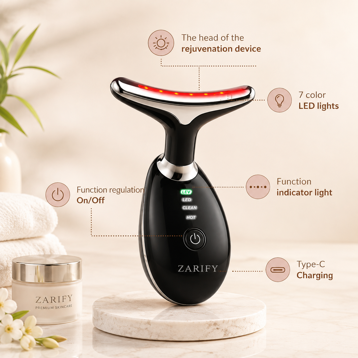 4-in-1 LED Face & Neck Massager