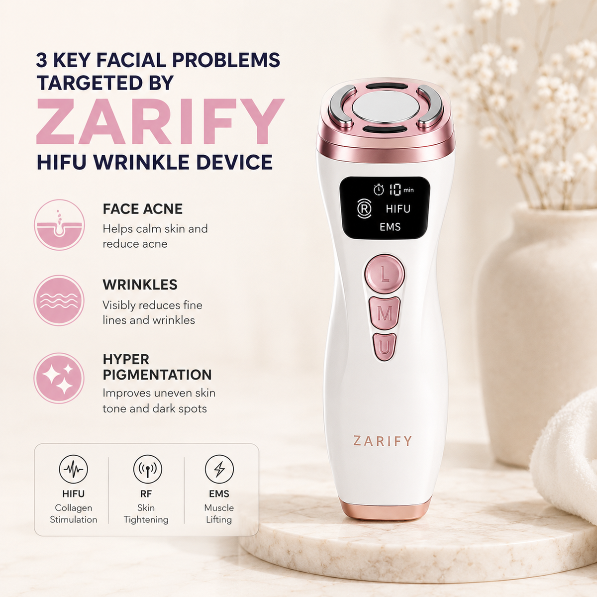 3-in-1 HIFU Facial Lifting Device